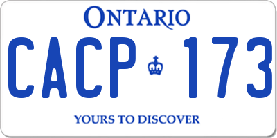 ON license plate CACP173