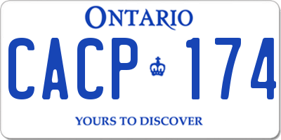 ON license plate CACP174