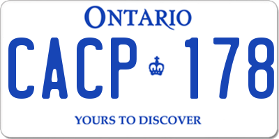 ON license plate CACP178