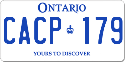 ON license plate CACP179