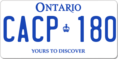 ON license plate CACP180