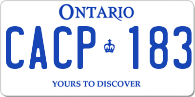 ON license plate CACP183