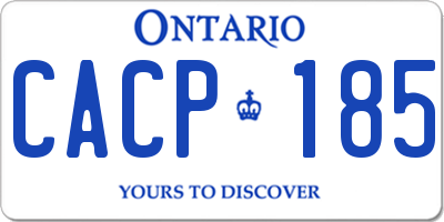 ON license plate CACP185