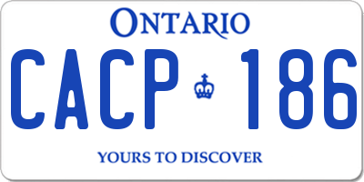 ON license plate CACP186