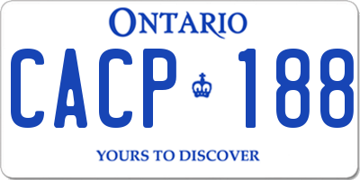 ON license plate CACP188