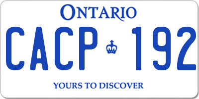 ON license plate CACP192