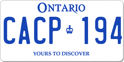 ON license plate CACP194