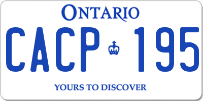 ON license plate CACP195