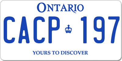 ON license plate CACP197