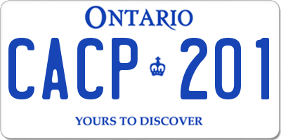 ON license plate CACP201