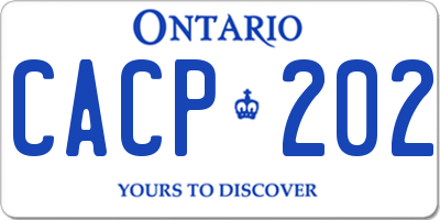 ON license plate CACP202