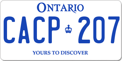 ON license plate CACP207