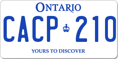 ON license plate CACP210