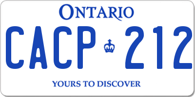 ON license plate CACP212