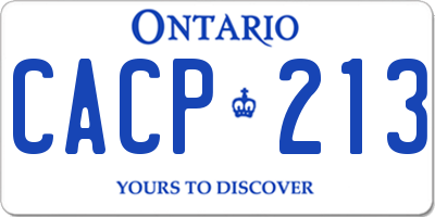 ON license plate CACP213