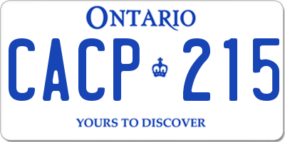 ON license plate CACP215