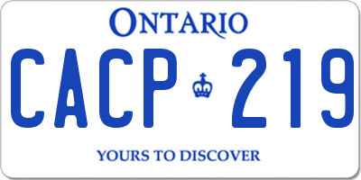 ON license plate CACP219