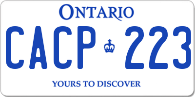 ON license plate CACP223