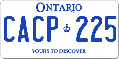 ON license plate CACP225