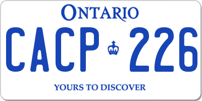 ON license plate CACP226