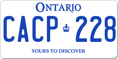 ON license plate CACP228