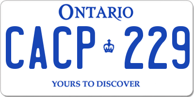 ON license plate CACP229