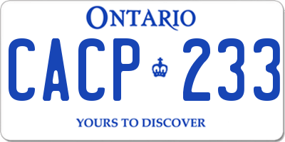 ON license plate CACP233