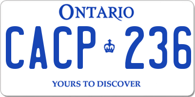 ON license plate CACP236