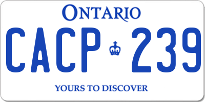 ON license plate CACP239