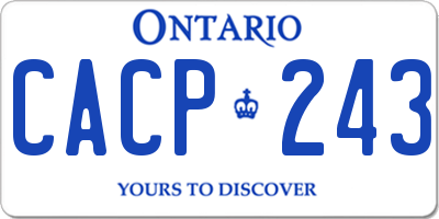 ON license plate CACP243