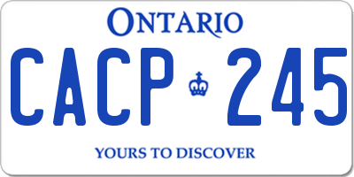 ON license plate CACP245