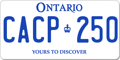 ON license plate CACP250