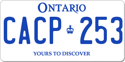 ON license plate CACP253