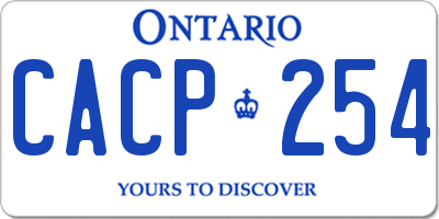 ON license plate CACP254