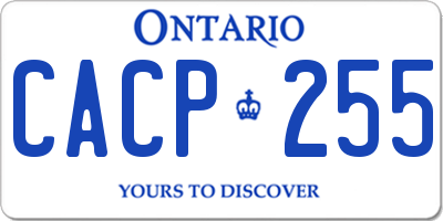 ON license plate CACP255