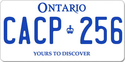 ON license plate CACP256