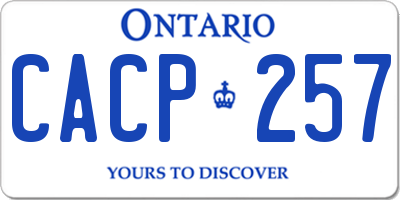 ON license plate CACP257