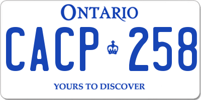 ON license plate CACP258