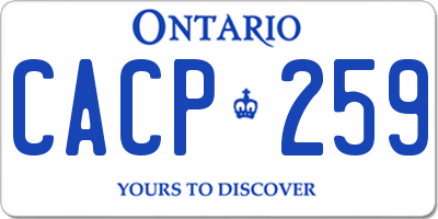 ON license plate CACP259