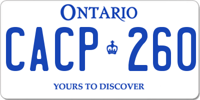 ON license plate CACP260