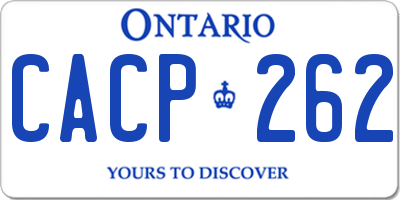 ON license plate CACP262