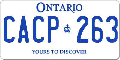 ON license plate CACP263