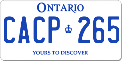 ON license plate CACP265