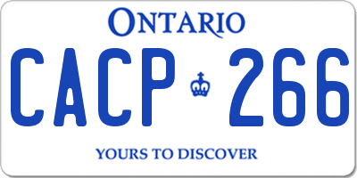 ON license plate CACP266