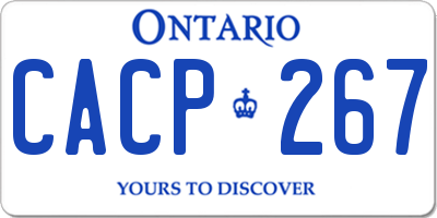 ON license plate CACP267