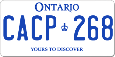 ON license plate CACP268