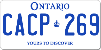 ON license plate CACP269