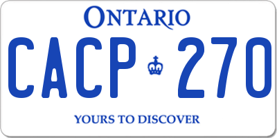 ON license plate CACP270