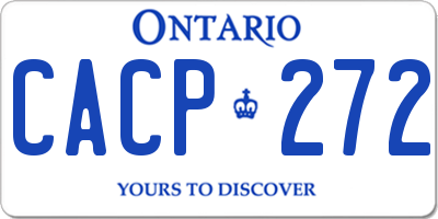 ON license plate CACP272