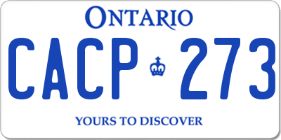 ON license plate CACP273